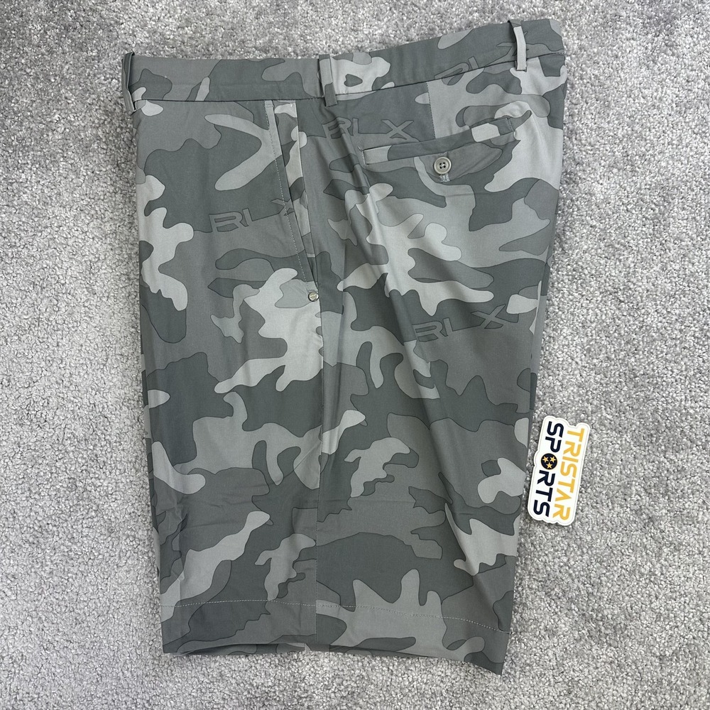 RLX Ralph Lauren Golf Shorts Mens 33 Gray Camo Water Repellent Performance